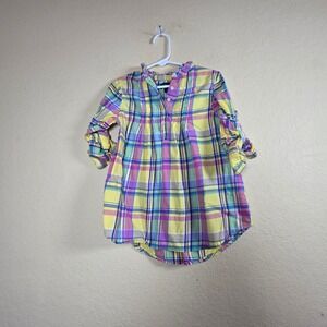 Ralph Lauren Kids Girls Plaid Tunic Shirt Dress Yellow Pink Blue Size 4T